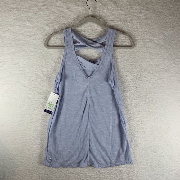 Gaiam Tank Top Womens XS Xenon Blue High-Low Easy Fit Round Neck 7115 - Picture 2 of 8